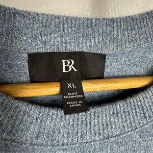 Banana Republic 100% Cashmere Sweater Mens L Blue Crewneck Pullover Soft Knit